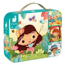 Janod 4 Aşamalı Çantalı Puzzle Seti - Mevsimler resmi